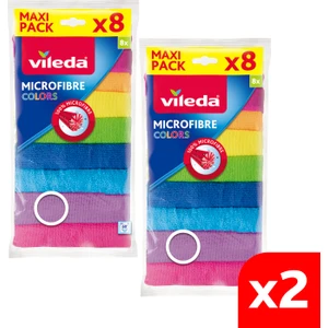 2 Paket 8'li %100 Mikrofiber Colors Temizlik Bezi