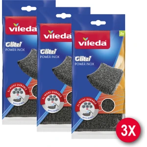 3 Paket 2'li Power Inox Çelik Bulaşık Sünger