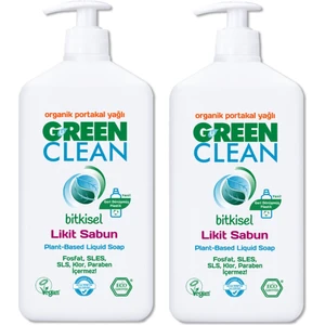 U Green Clean Organik Likit Sabun Portakallı 500 ml X 2 Adet Vegan ve Doğa Dostu