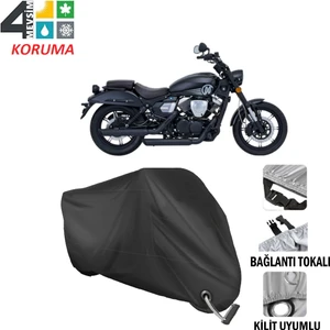 Mondial 250 Nevada Branda Motosiklet Brandası Bağlantı ve Kilit Uyumlu Siyah