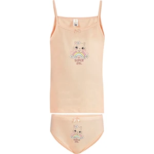 Özkan 43140 Kız Çocuk Pamuklu Pudra İnce Askılı Atlet Külot İç Giyim Takım