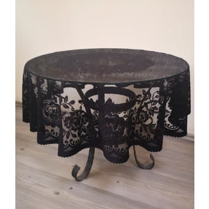 Örme Pano Desen Tül Kumaş Fiskos Örtüsü Yuvarlak 100 cm