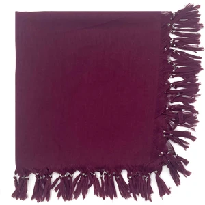 Naz İpek Düz Renk El Yapımı Boncuklu Yazma 110CM x 110CM