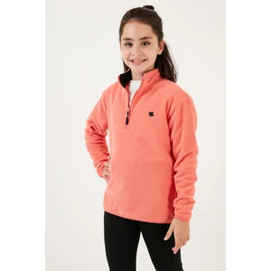 Yumuşak Dokulu Fermuarlı Dik Yaka Şardonlu Kışlık Polar Unisex Çocuk Polar 5905002