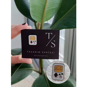 Tasarım Sentezi Rozet Metal Broş Yaka Okul Çantası Kıyafet Takı Aksesuar Gameboy Atari Oyuncak El Konsolu Klipsli Rozet Mini