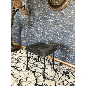 Metal Ayaklı Siyah-Füme Novoeco Puf