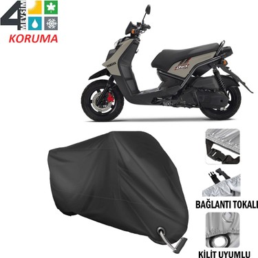 AUTOES Yamaha Bws 125 Branda Motosiklet Brandası Bağlantı ve Kilit Uyumlu