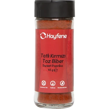 Hayfene Tatlı Kırmızı Toz Biber 45 gr Yoğun Lezzetli Yerli Üretim