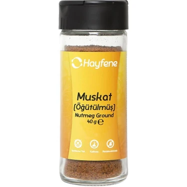 Hayfene Öğütülmüş Muskat 40 gr Hindistan Menşeli Gurme Baharat Yoğun ve Zengin