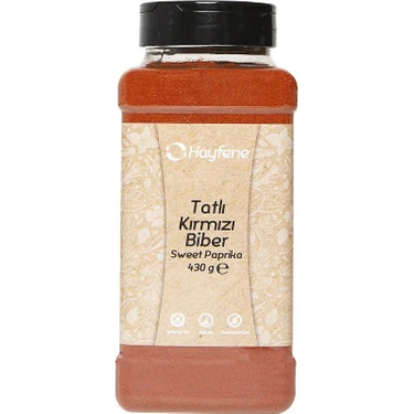Hayfene Tatlı Kırmızı Toz Biber 430 gr Yoğun Lezzetli Yerli