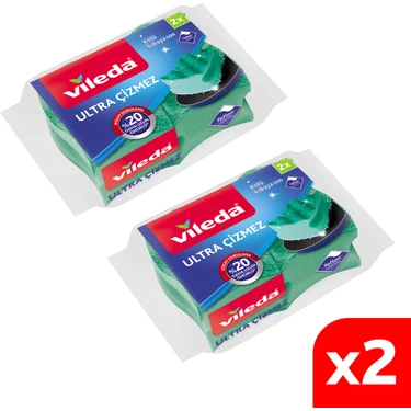 Vileda 2 Paket 2'li Ultra Çizmez Oluklu Bulaşık