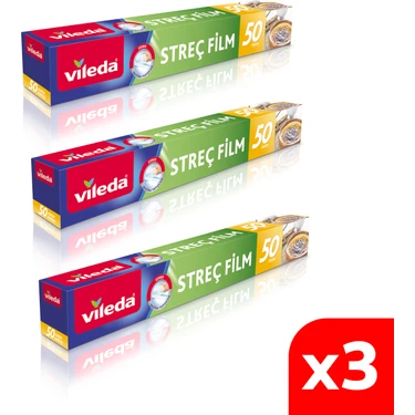 Vileda 3 Paket 50 Mt Streç