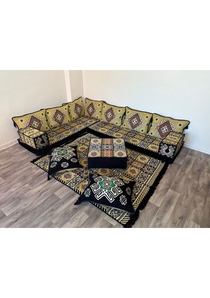 Şark Köşesi Minderi Otantik Desenli Kilim Takımı Konsept 15 Parça