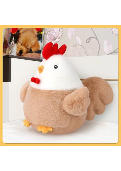 Pufu Toys Peluş Tavuk 35 cm Sevimli Peluş Oyuncak, Hediyelik Oyuncak, Bebek Yastığı