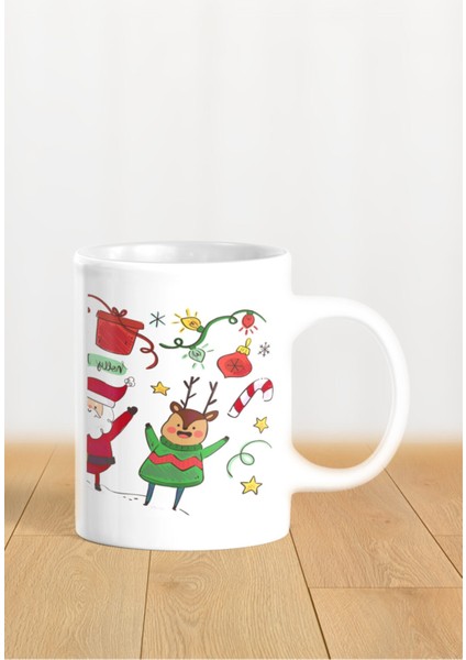 Hediyelik Yeniyıl / Yılbaşı / Noel Baba Baskılı Kupa Bardak