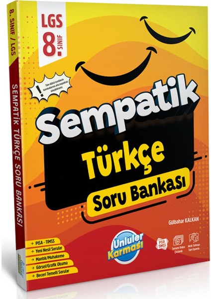 Ünlüler 8. Sınıf LGS Türkçe Sempatik Soru Bankası Ünlüler Yayınları