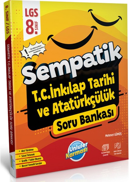Ünlüler 8. Sınıf LGS Tc Inkılap Tarihi ve Atatürkçülük Sempatik Soru Bankası Ünlüler Yayınları