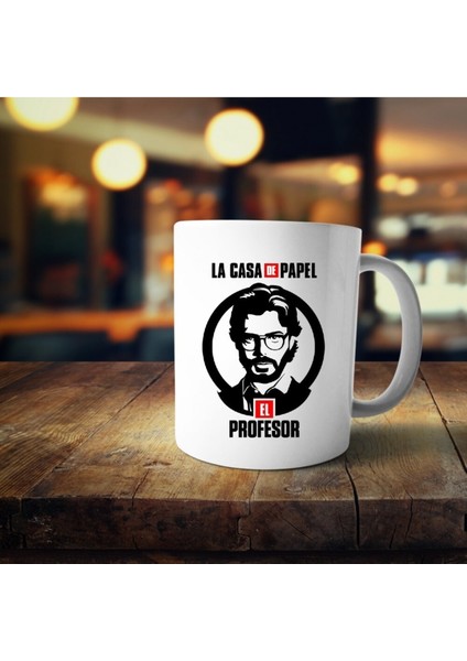 La Casa De Papel Profesör Figürü Baskılı Kupa Bardak V2