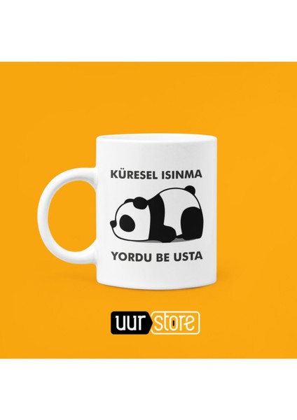 Küresel Isınma Yordu Be Usta Baskılı Porselen Kupa 330ml