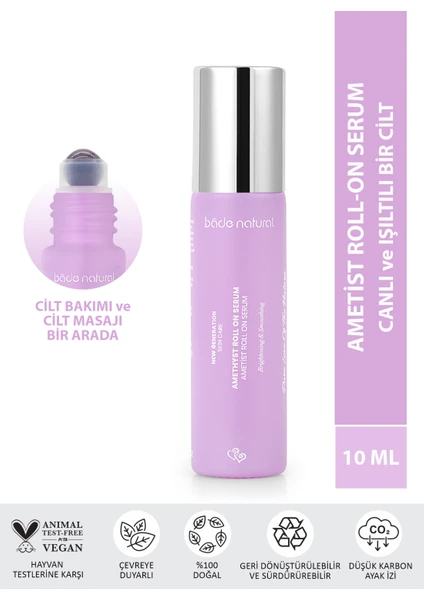 Bade Natural Ametist Roll On Anti Aging Yüz Masaj Serumu 10 ml