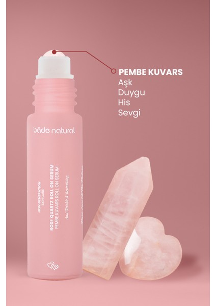 Pembe Kuvars Roll On Antioksidan Yüz Masaj Serumu 10 ml