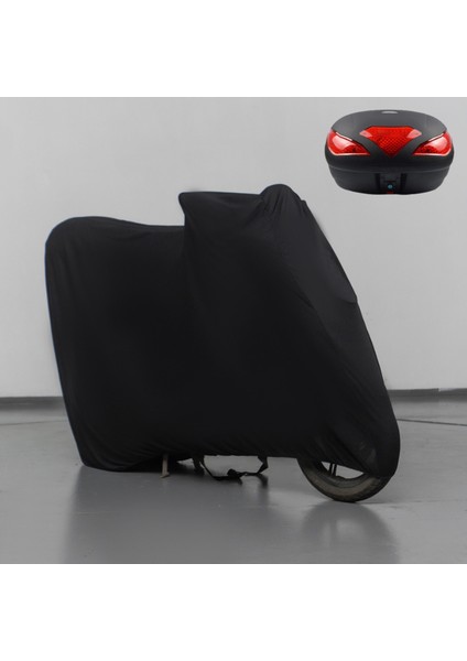 Rks Sniper 100 Çantalı Motosiklet Brandası Siyah Penye Örtü Motor Brandası