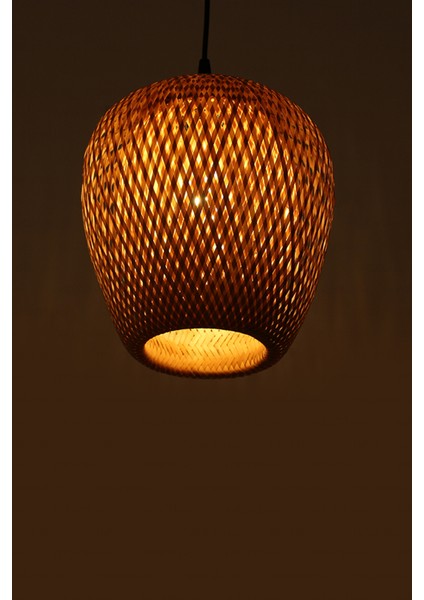 Bohem Bambu Boja Pendant Sarkıt Avize Lamba 25 cm - Iskandinav, Modern, Bohem, Rattan Aydınlatma