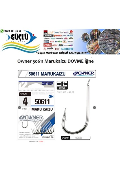 Dövme Iğne Mükemmel Kalite Owner 50611 Marukaizu Iğne No: 2