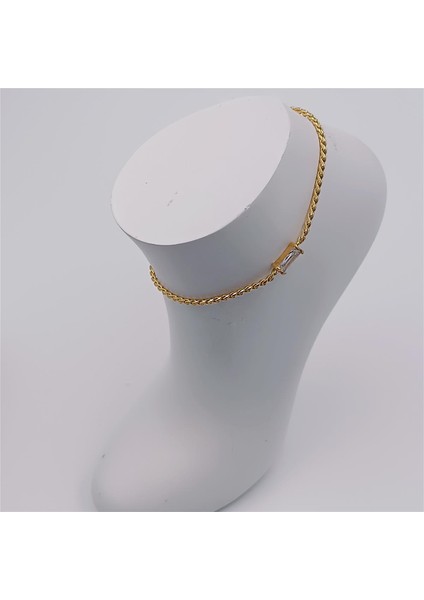 Çelik Gold Dikdörtgen Taşlı Zarif Halhal fiyatları