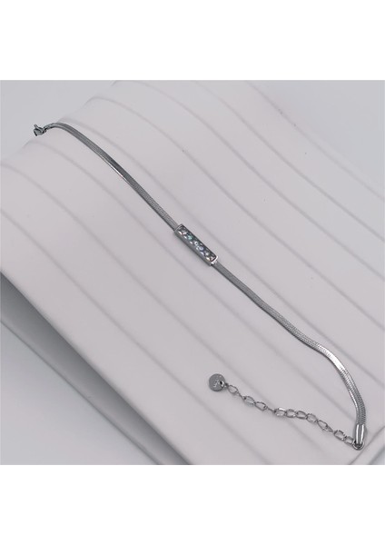 Çelik Silver Baget Taşlı Italyan Halhal fırsatları