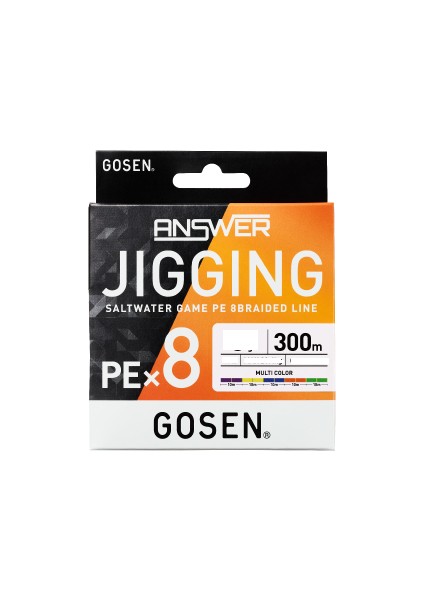 Jigging Answer Pe 2.5 40LB Örgü Jig ve Tai Rubber Ipi 300MT Multicolor