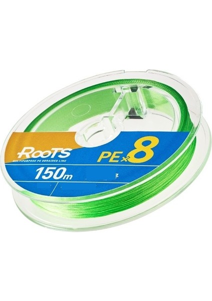 X8 Roots Pe 1.5 0,216MM 8 Kat Örgü Spin Ip Misina 150MT A.yeşil