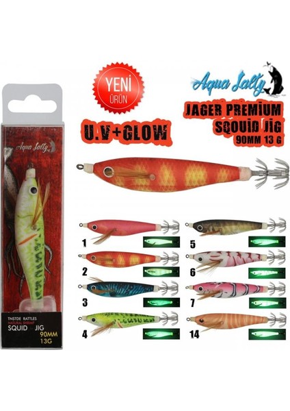 Kalamar Zokası Aquasalty Jager Squid Jig 90MM 13GR Renk:4 fiyatları