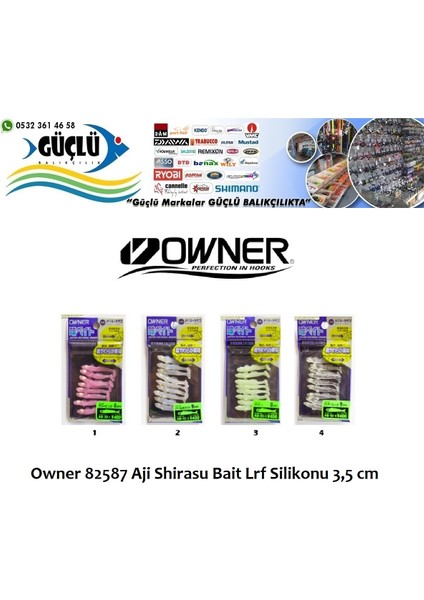 Lrf Silikonu Owner 82587 Aji Shirasu Bait Lrf Silikonu 3,5 cm Renk:01