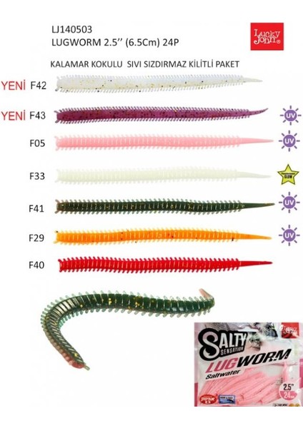 Lrf Silikonu Luckyjohn Lugworm 6,5cm Kokulu 24’lü Pk RENK:F40