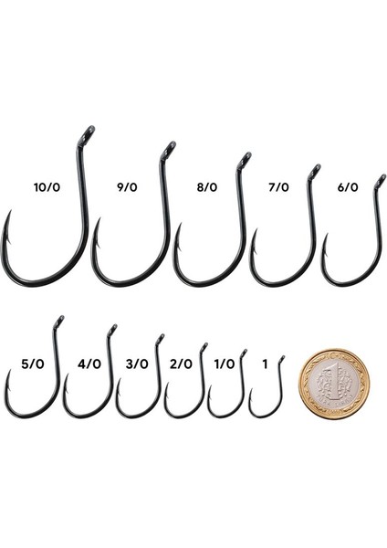 9950 Octopus Beak Black Büyük Beden Olta Iğnesi No:1 fiyatları