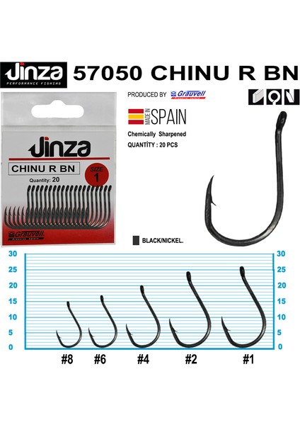 57050 Chinu R Bn Siyah Olta Iğnesi 20’li Paket No:6
