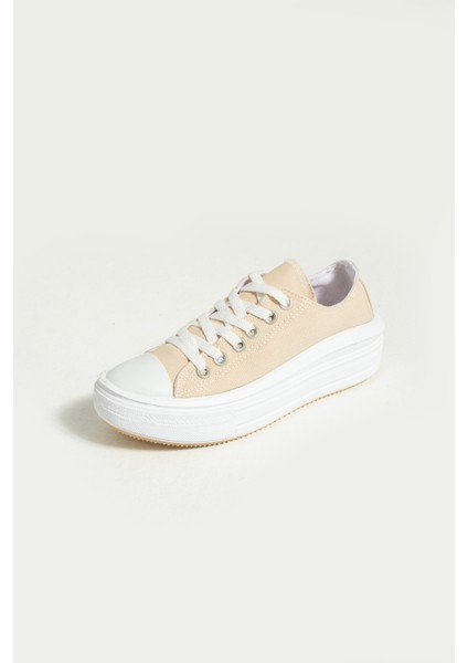 Bağcıklı Kalın Taban Keten Kadın Sneaker 57-101-23 fiyatları
