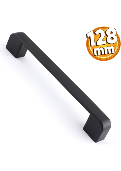 Gölcük Oval (128 mm - 12.8 cm) Siyah Metal Mobilya Mutfak Dolabı Çekmece Dolap Kapak Kulpu Kulbu Kulpları