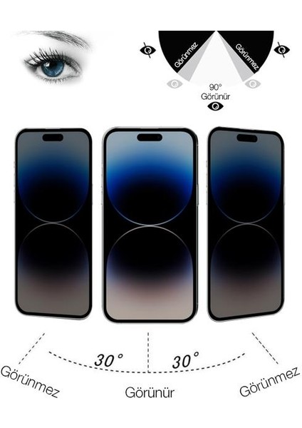 iPhone 11 Pro Uyumlu Anti Statik Privacy Gizleyen Hayalet Temperli Cam Ekran Koruyucu