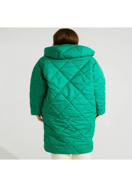 Kapüşonlu Şişme Midi Boy Mont modelleri