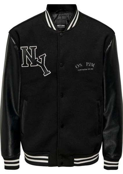 Only & Sons Onsjay Varsıty 23 Jacket Otw Siyah modelleri