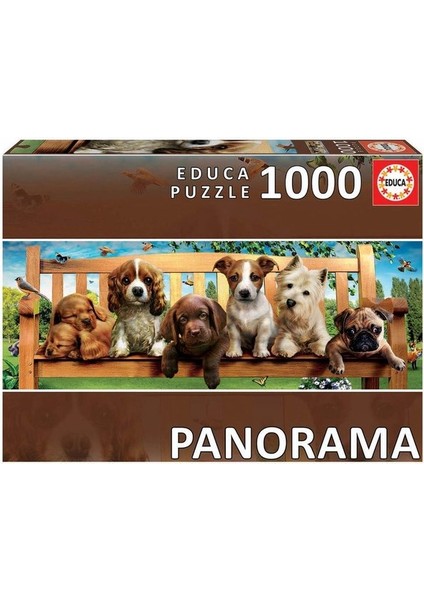 -1000 Puppies On A Bench Panorama