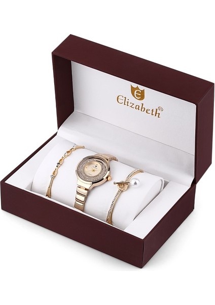 1219 Aksesuar Setli Kadın Kol Saati