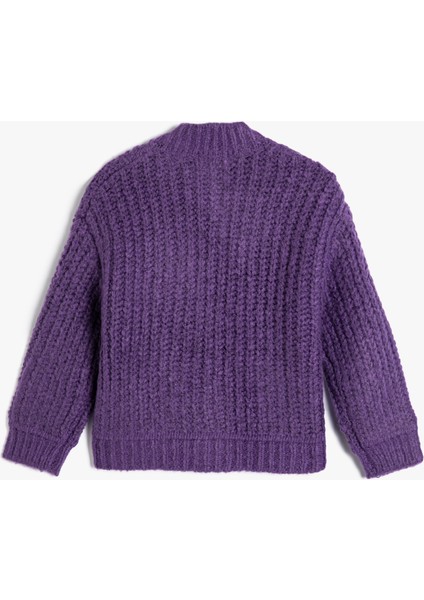 Örgü Hırka Düğme Kapamalı Uzun Kollu Yuvarlak Dik Yaka fiyatları