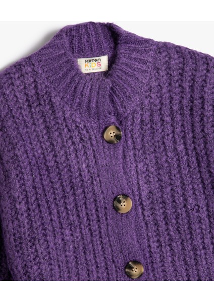 Örgü Hırka Düğme Kapamalı Uzun Kollu Yuvarlak Dik Yaka modelleri