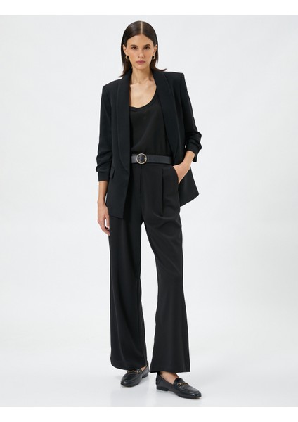 Basic Blazer Ceket Kapaklı Cepli