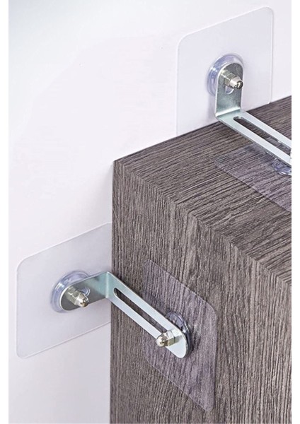 2 Adet Eşya Sabitleyici Askı Vidalı Aparat Ultra Dayanıklı Çivisiz Duvarı Delmeden Ayarlanabilir modelleri