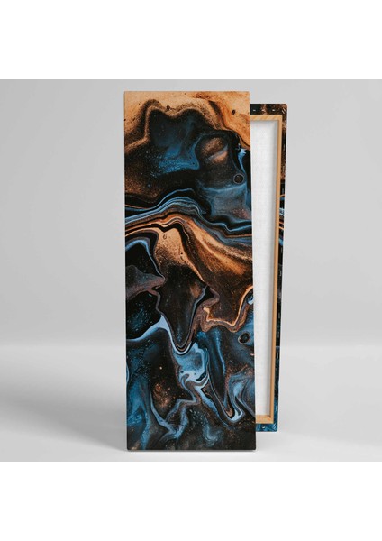 Mavi ve Altın Sarısı Abstract Soyut Kanvas Tablo