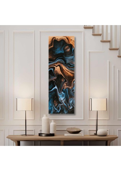 Mavi ve Altın Sarısı Abstract Soyut Kanvas Tablo